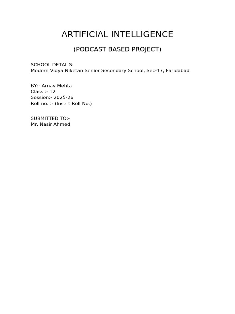 AI Podcast Project Overview | PDF | Artificial Intelligence ...