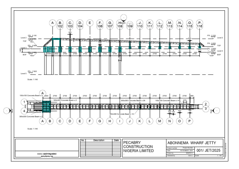 Ola Jetty Structural Elevation and Plan Details | PDF