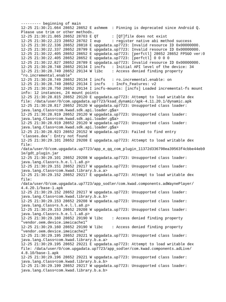Android Q Error Log Analysis | PDF | Computer File | Computing