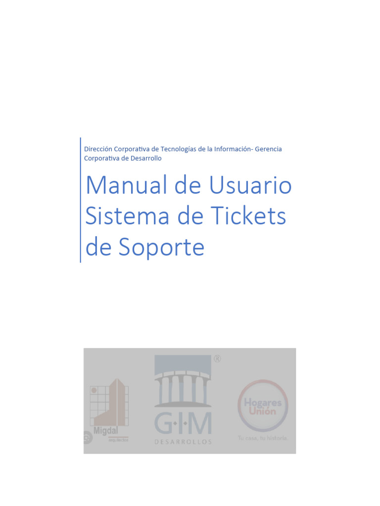 Manual de Usuario: Sistema de Tickets Soporte | PDF | Contraseña ...