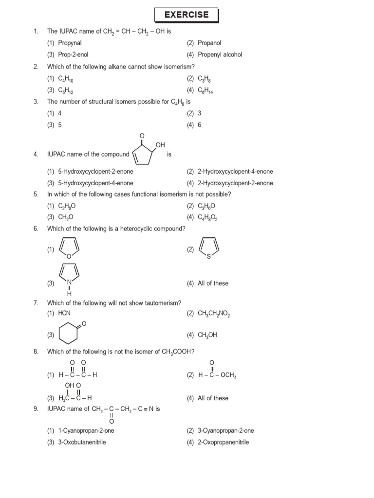 Organic Chemistry MCQs and Concepts | PDF | Chemical Reactions | Isomer