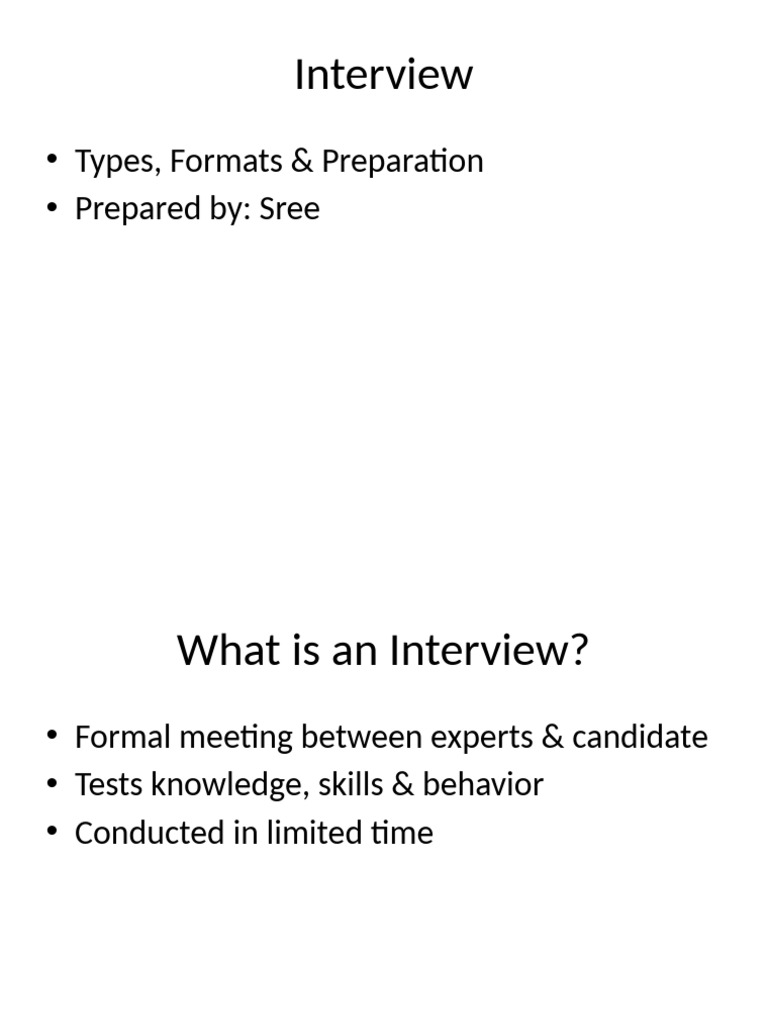 Interview Presentation | PDF