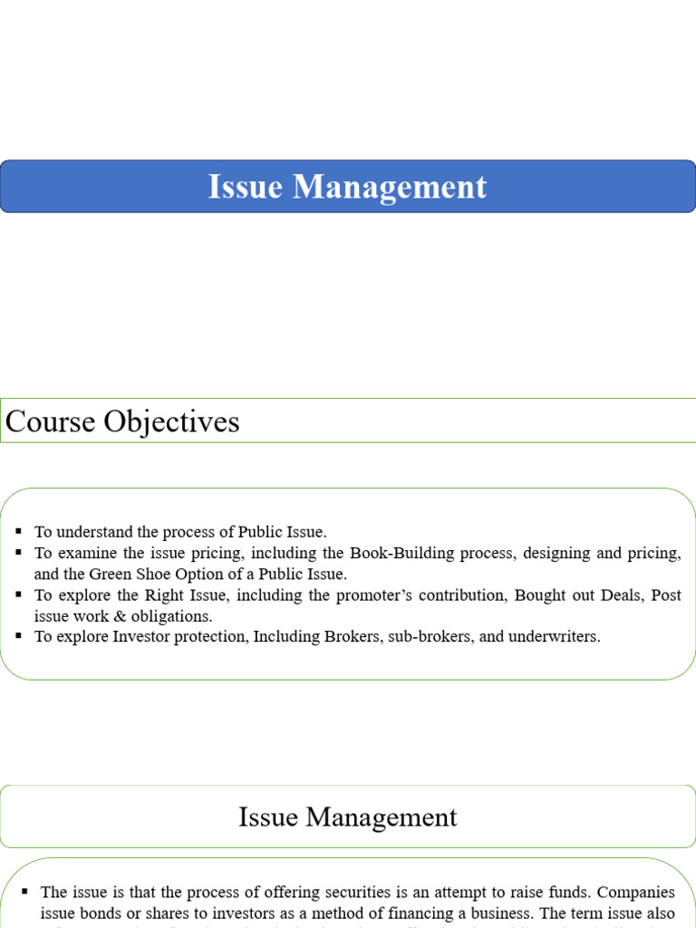 Chapter 2 Issue Management (1) | PDF | Securities (Finance) | Stockbroker
