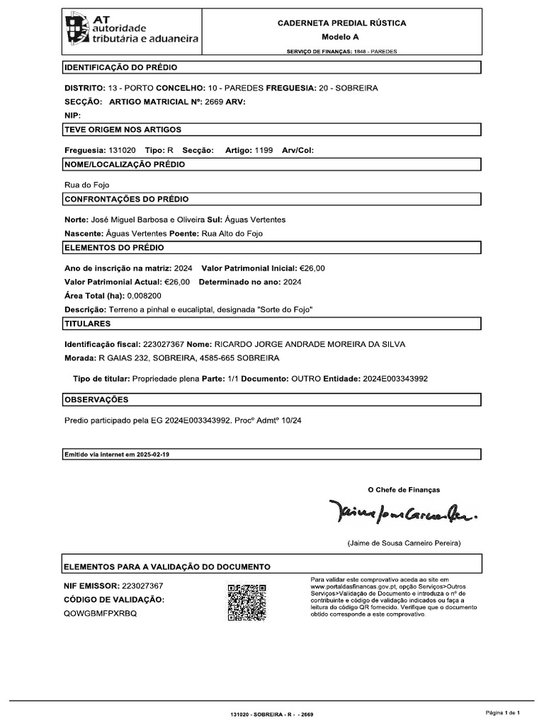 Caderneta Predial | PDF