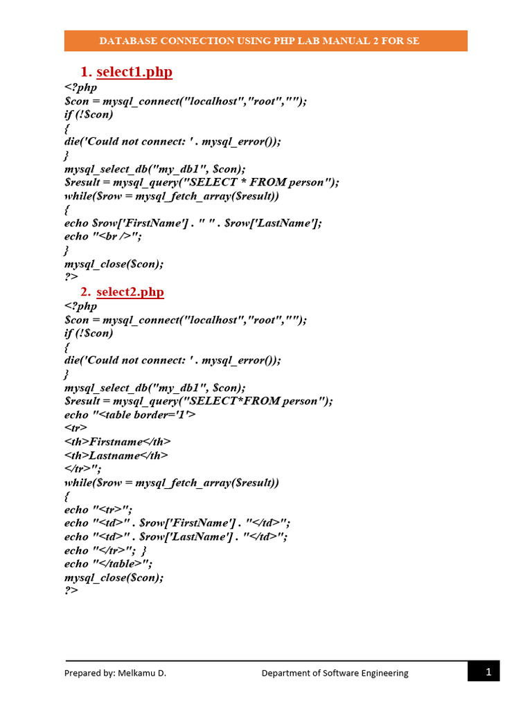 DB Connection Using PHP Lab Manual2 (1) | PDF | Chess Theory | Chess