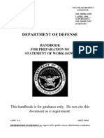 Department of Defense: Handbook For Preparation of Statement of Work (Sow)