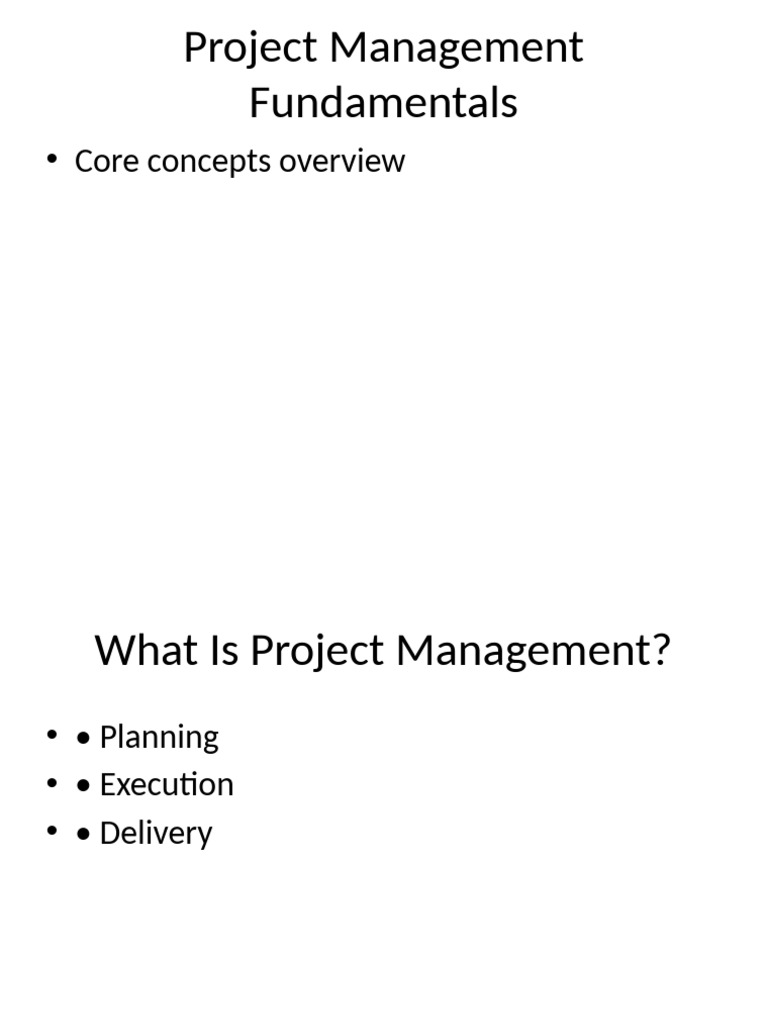 Project Management Fundamentals | PDF