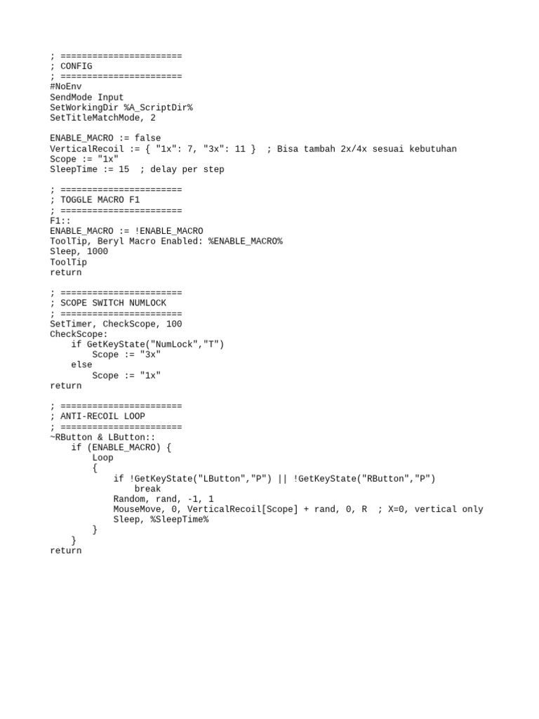Anti-Recoil Macro Script Guide | PDF