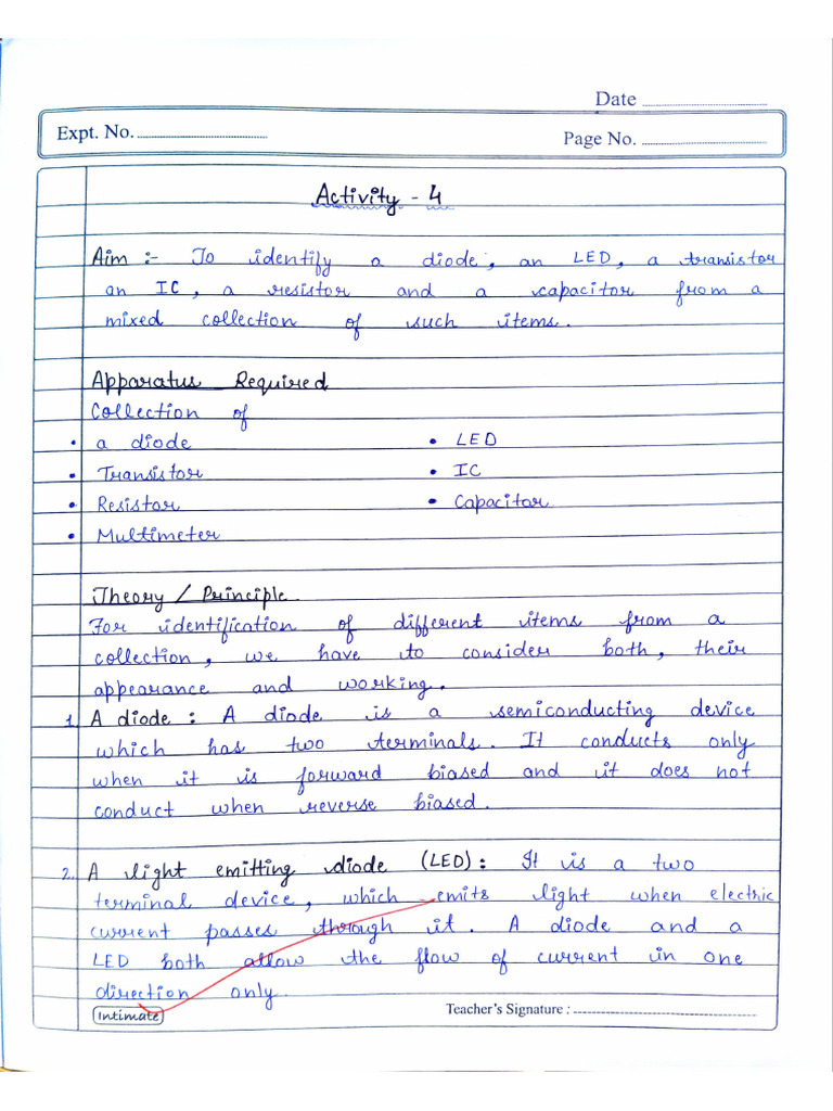 Class 12th Physics Section - B (Activity 4) | PDF