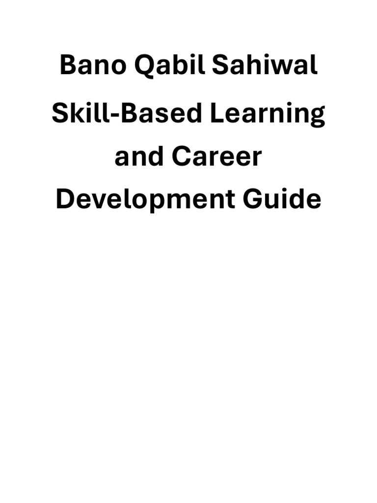 Bano Qabil Sahiwal: Skill Development Guide | PDF