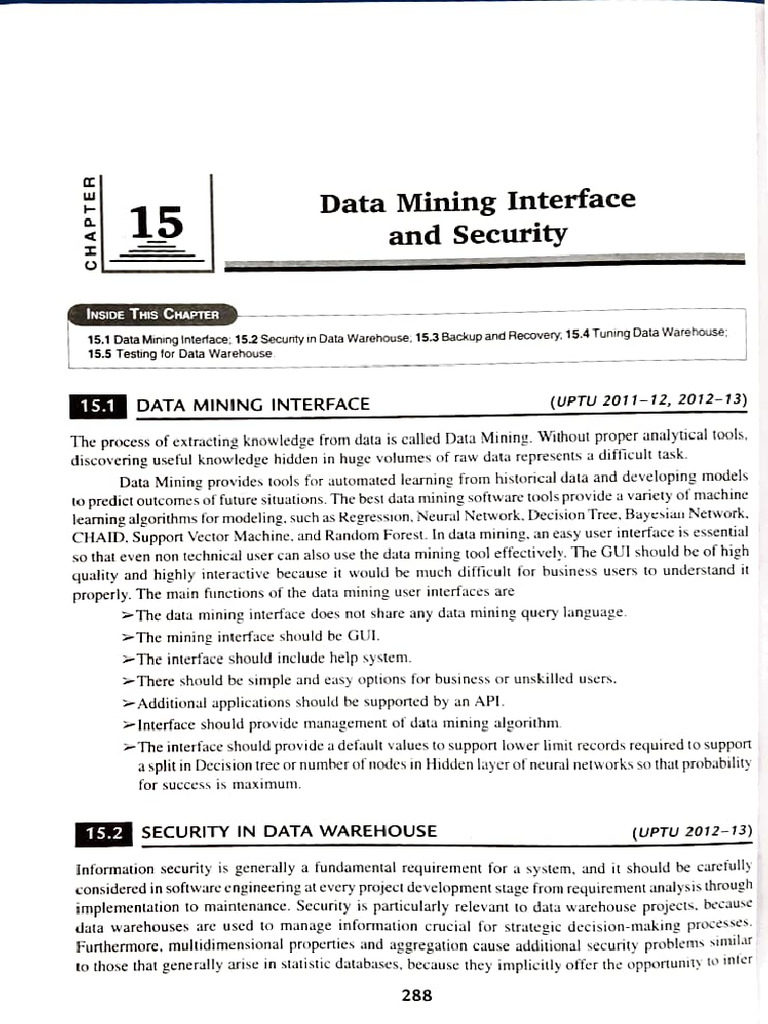 Data Mining Interface and Security Guide | PDF | Data Warehouse | Backup