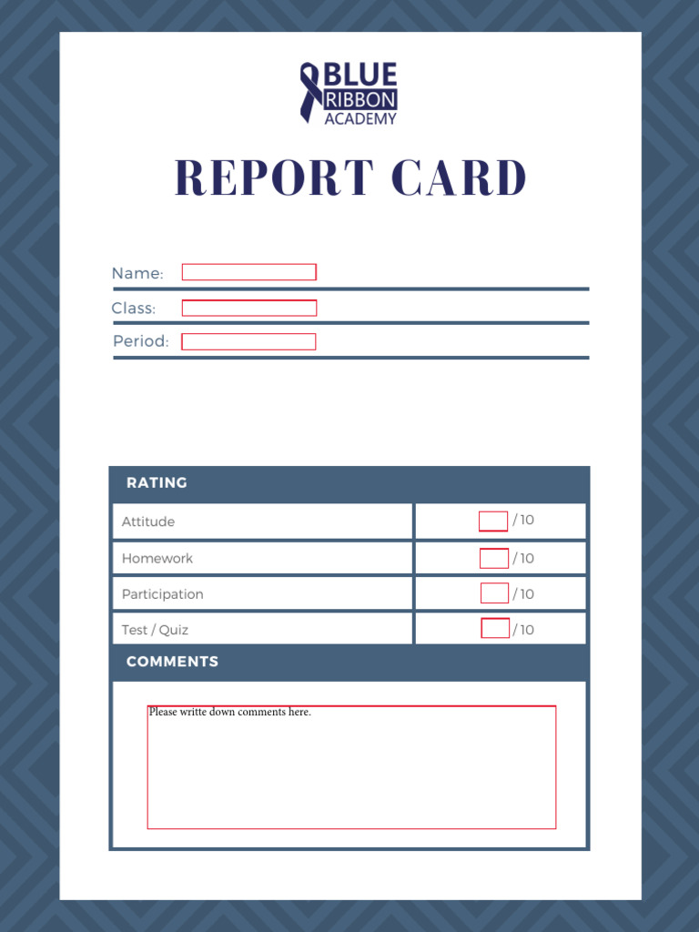 Student Report Card Template | PDF