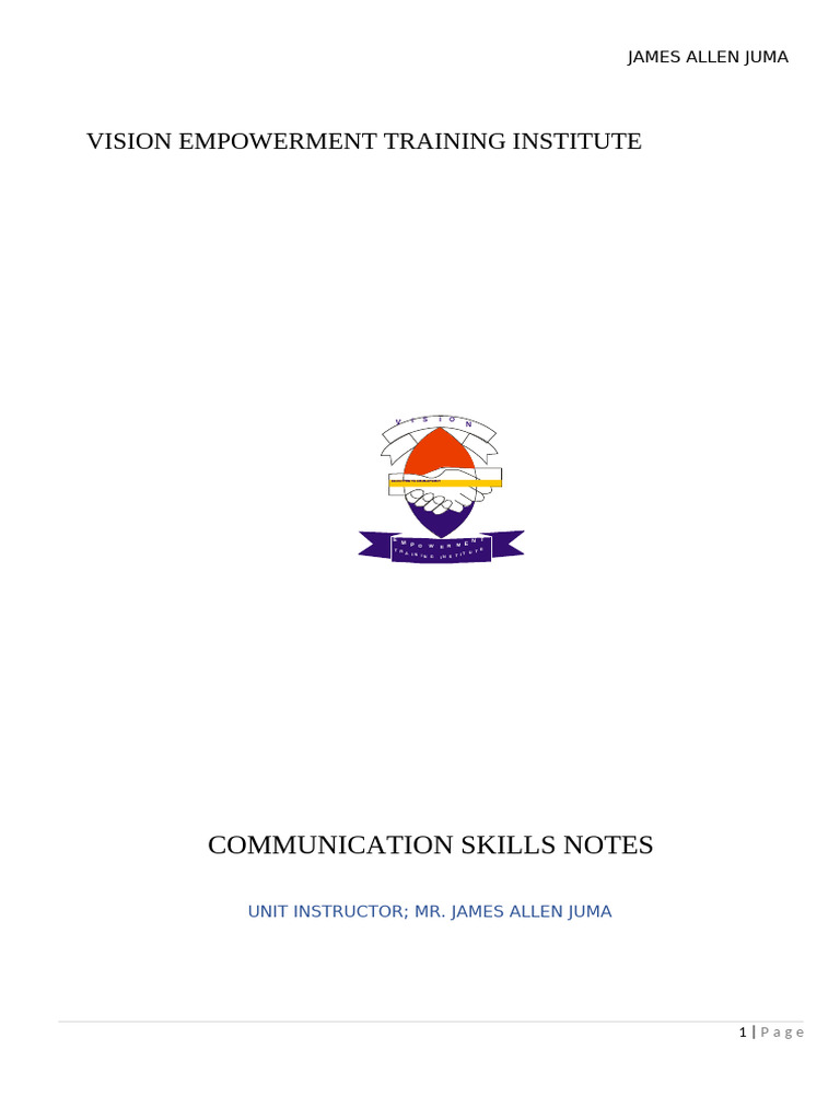 Communication Skills Training Notes | PDF | Communication | Experience