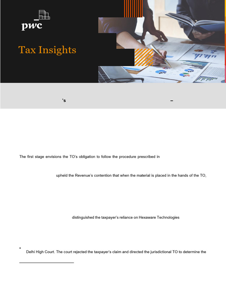 Pwc India Tax Insights 26 November 2024 Jurisdictional to Having ...