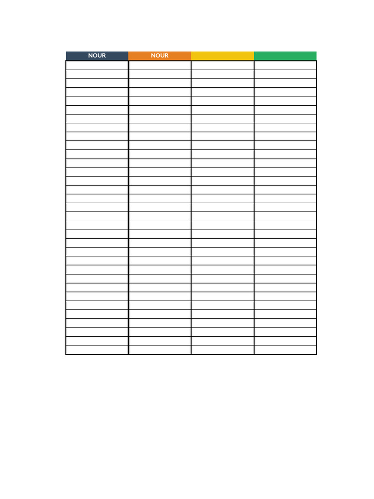 Blank Tables 16rows | PDF