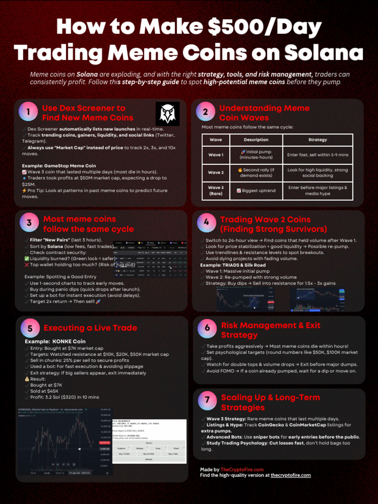 How To Make $500 Day Trading Meme Coins On Solana | PDF | Day Trading |  Financial Markets