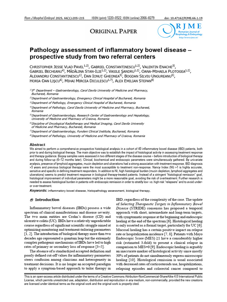 Pathology Assessment of Inflammatory Bowel Disease | PDF | Inflammatory ...