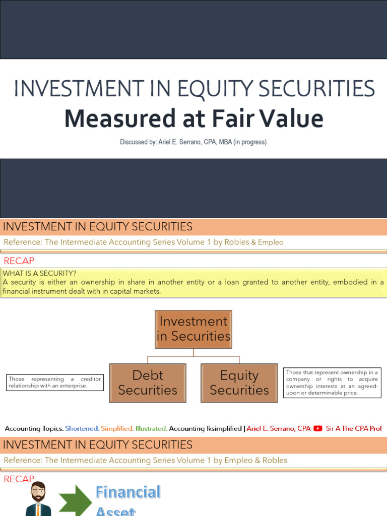 Equity Securities Investment Overview | PDF | Securities (Finance) | Stocks