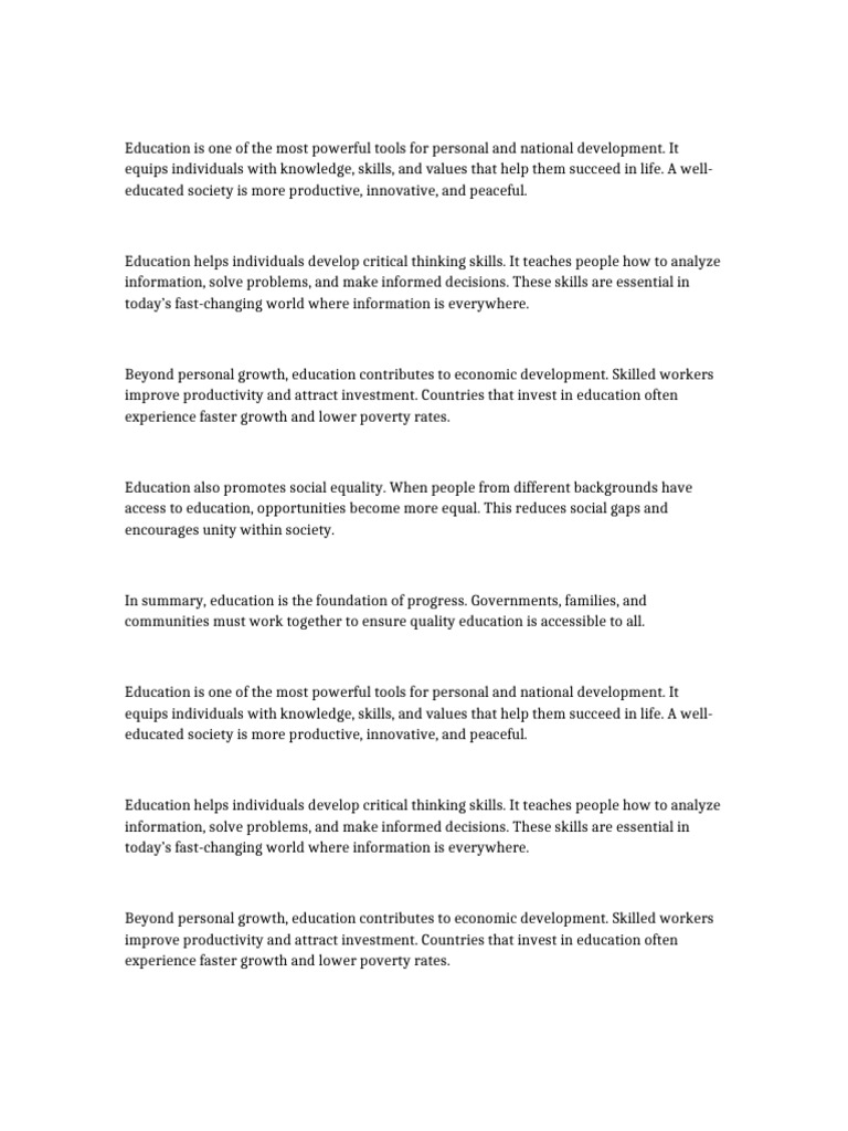 The Impact of Education on Society | PDF | Economic Development ...