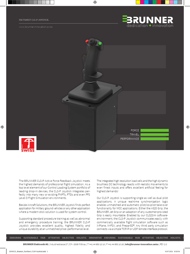 BRUNNER CLS-P Joystick Overview | PDF | Simulation | Computer Engineering