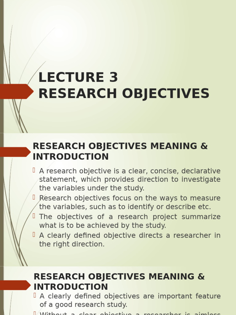 3 Research Objectives_041155 | PDF | Hypothesis | Inquiry