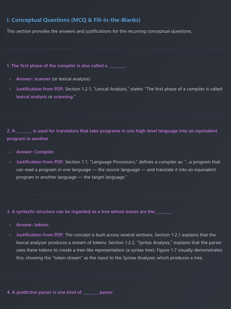 Comp All Prev Exam Sol | PDF | Parsing | Syntax (Logic)