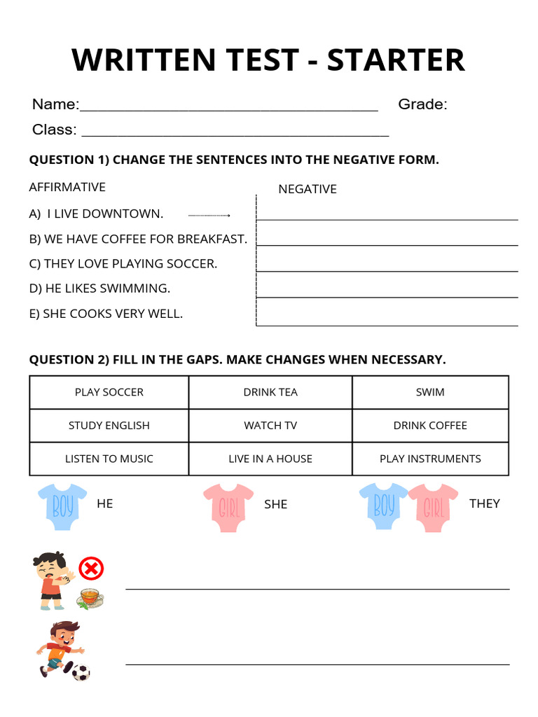 English Language Starter Test | PDF