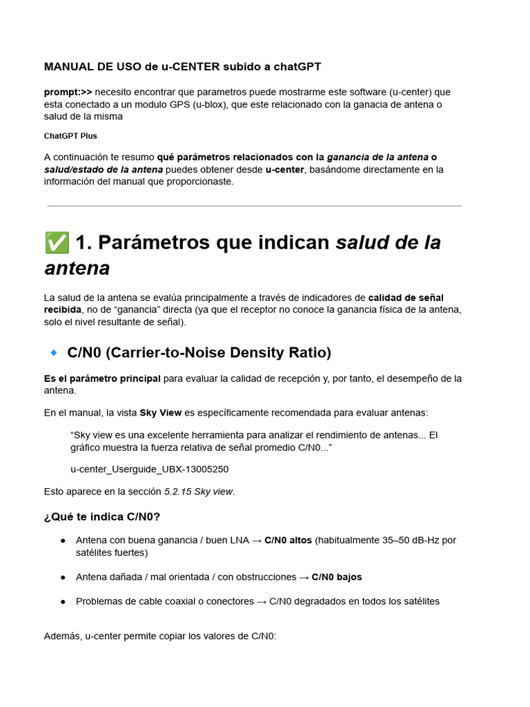 u-CENTER subido a chatGPT | PDF | Antena (Radio) | Tecnología de ...