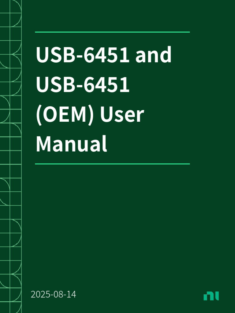 USB-6451 User Manual Guide | PDF | Analog To Digital Converter | Usb