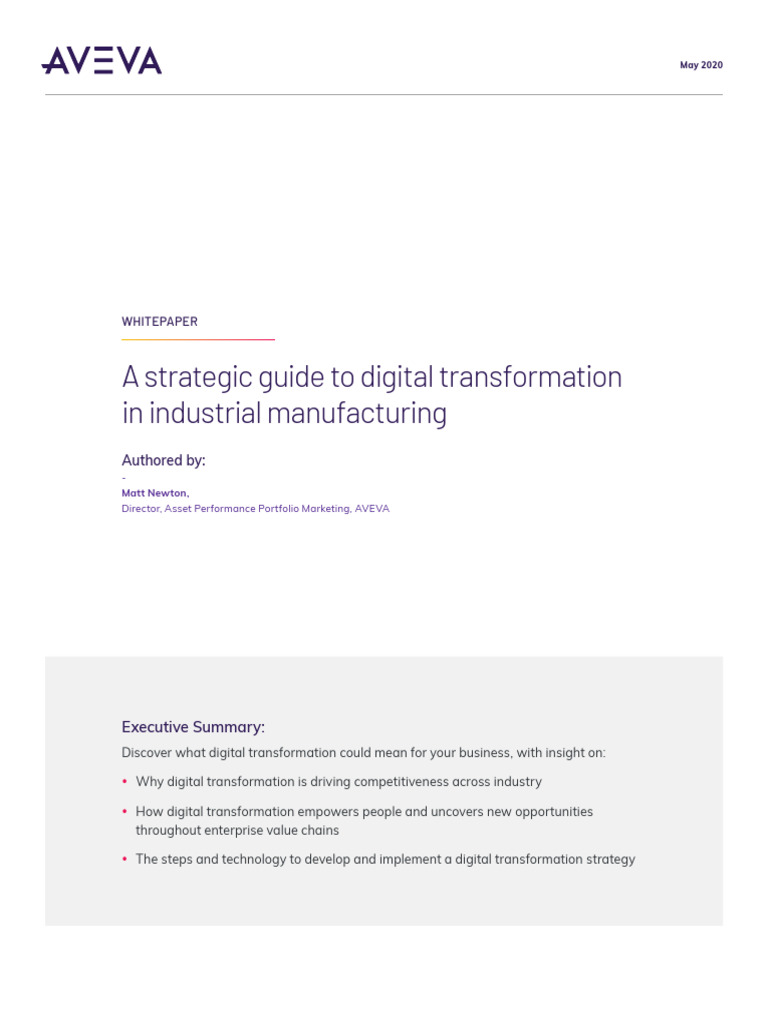 Digital Transformation in Manufacturing Guide | PDF | Cloud Computing ...