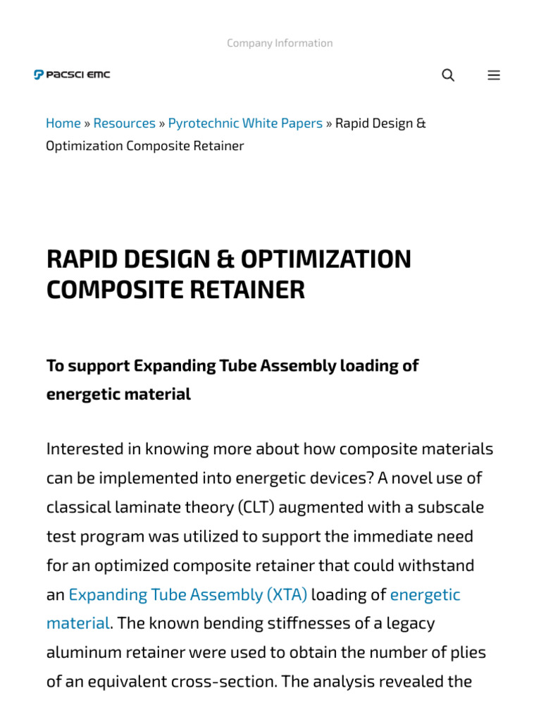 Rapid Design & Optimization Composite Retainer - PacSci EMC | PDF
