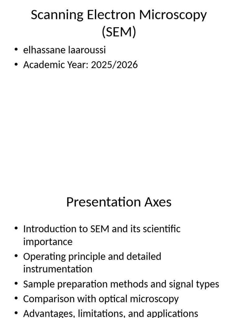 Overview of Scanning Electron Microscopy | PDF