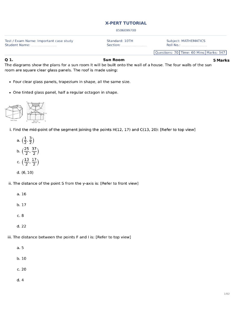 Important Case Study - 10TH-MATHEMATICS | PDF