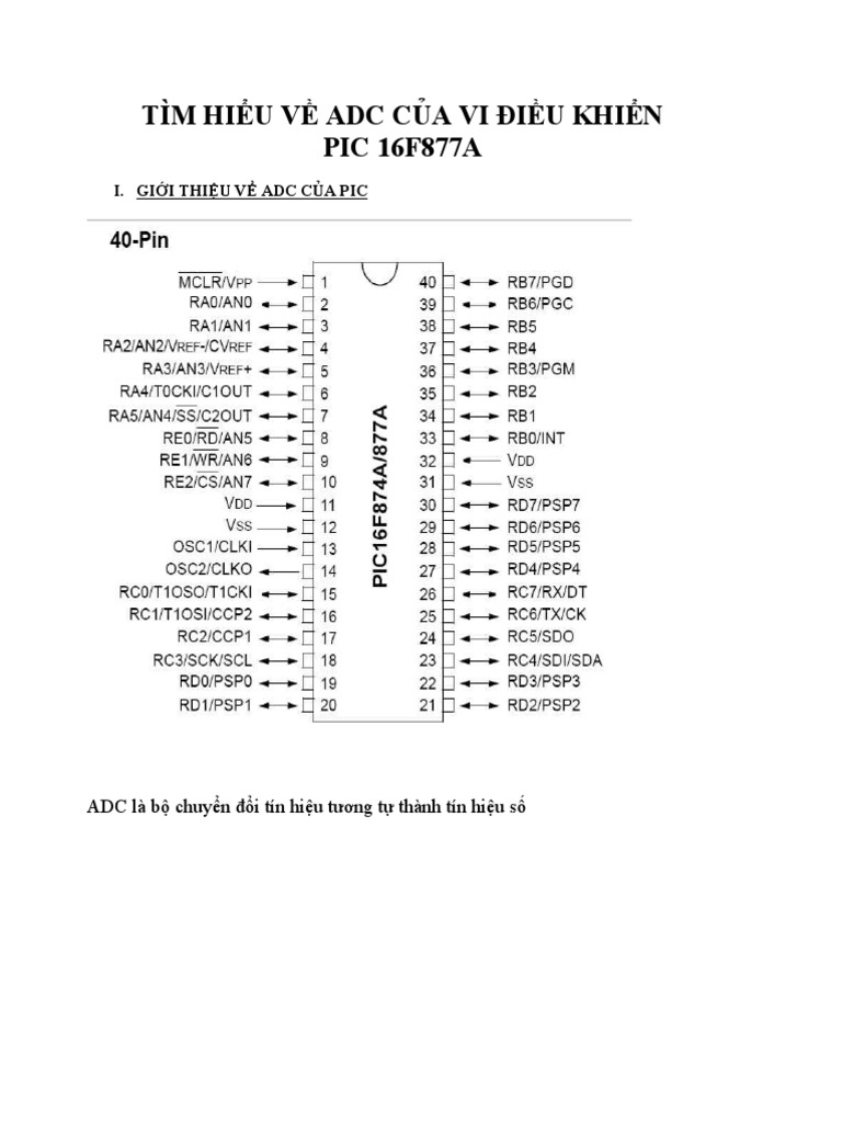 68063059 TIM HIỂU VỀ ADC CỦA VI ĐIỀU KHIỂN PIC 16F877A | PDF