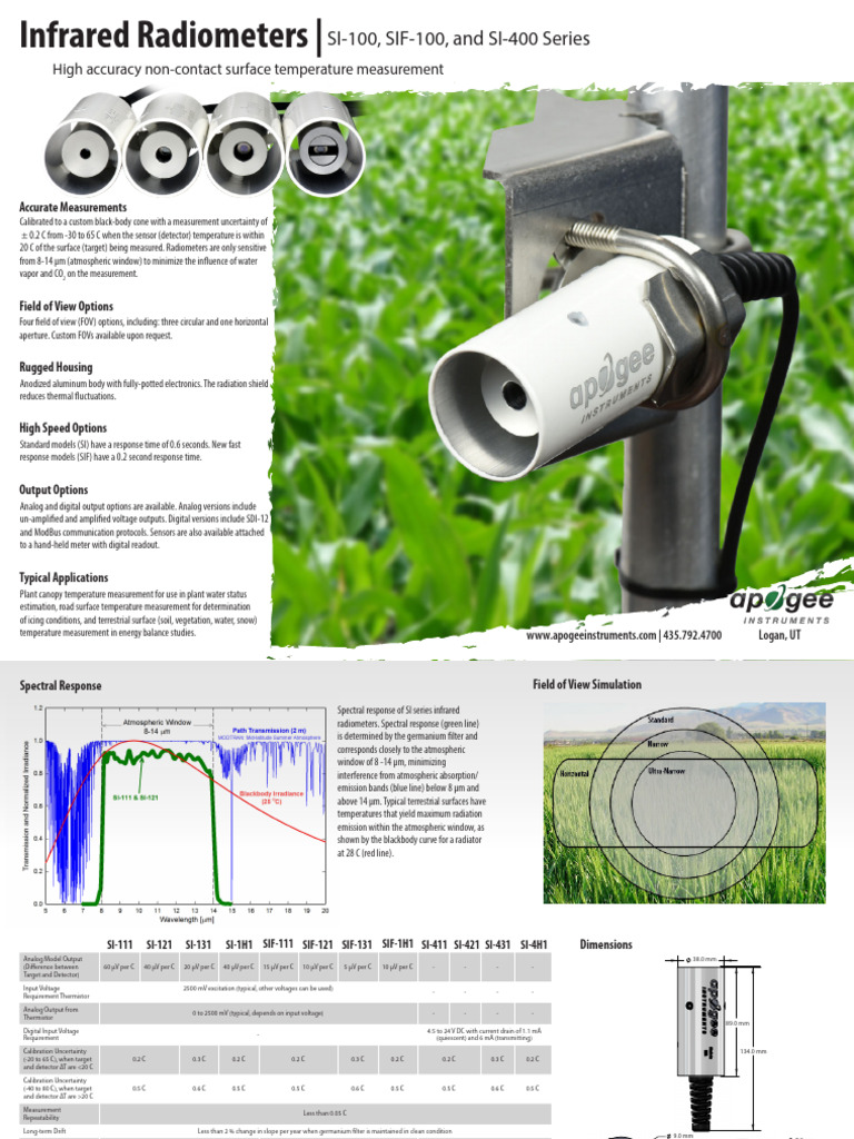 High-Precision Infrared Radiometers | PDF | Detector (Radio) | Infrared