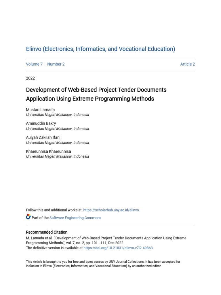 Development of Web-Based Project Tender Documents Application Usi | PDF ...