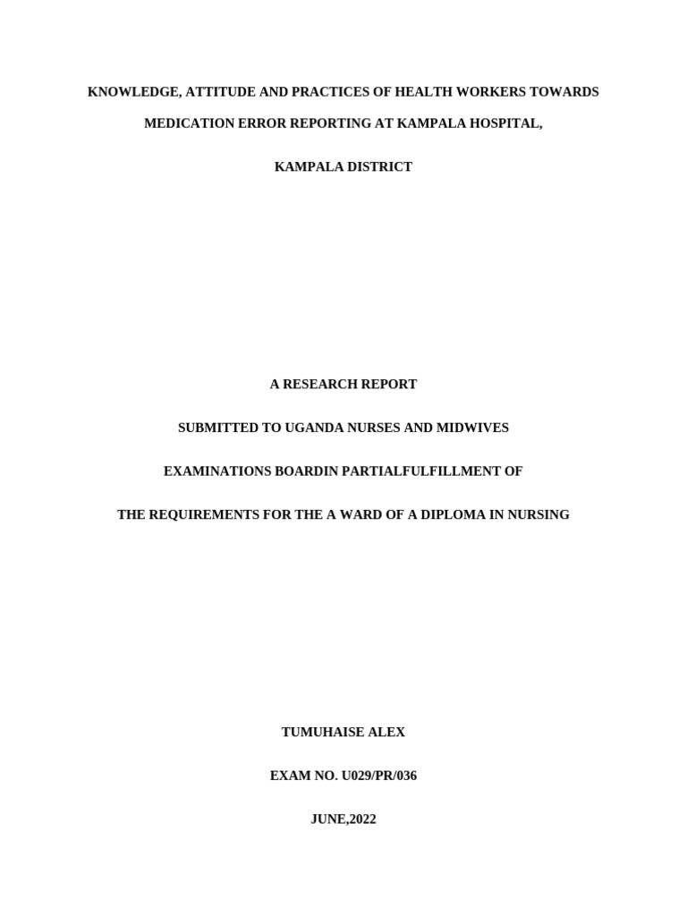 Health Workers' Views on Medication Errors | PDF | Medical Error ...