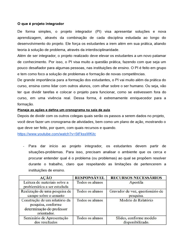 Guia Completo do Projeto Integrador | PDF | Liderança | Abstract (resumo)
