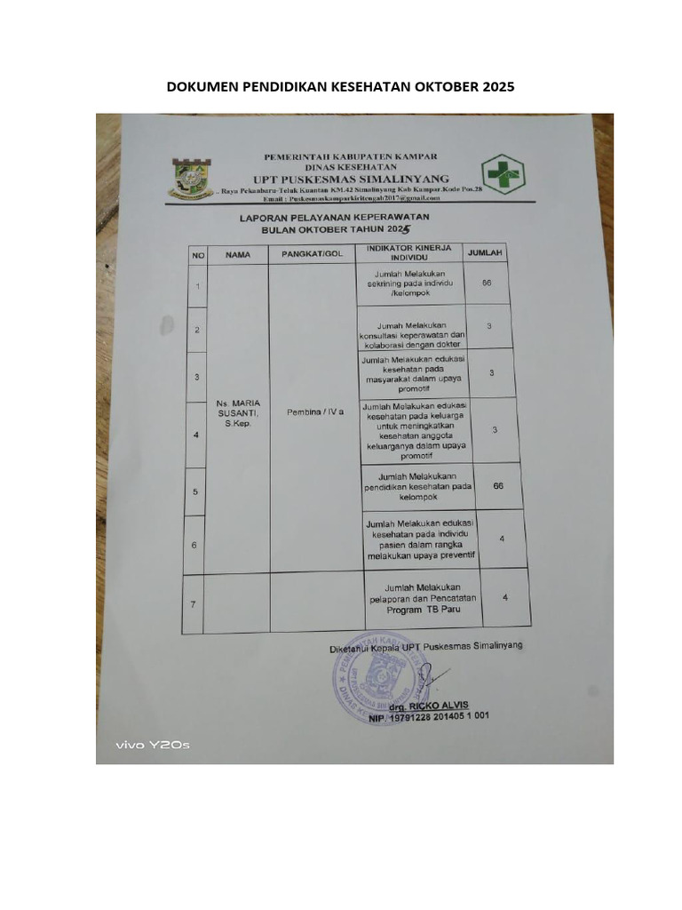 Dokumen 5 Pendidikan Kesehatan Oktober 2025 | PDF