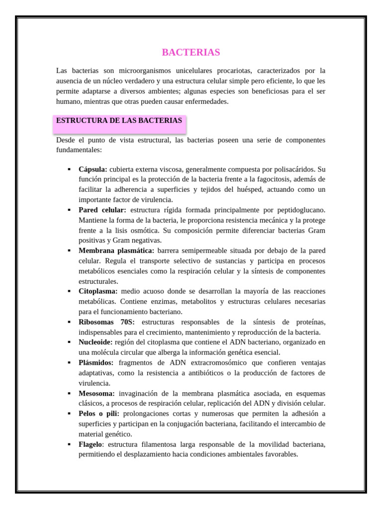 Estructura y reproducción de bacterias | PDF | Las bacterias | Biología ...