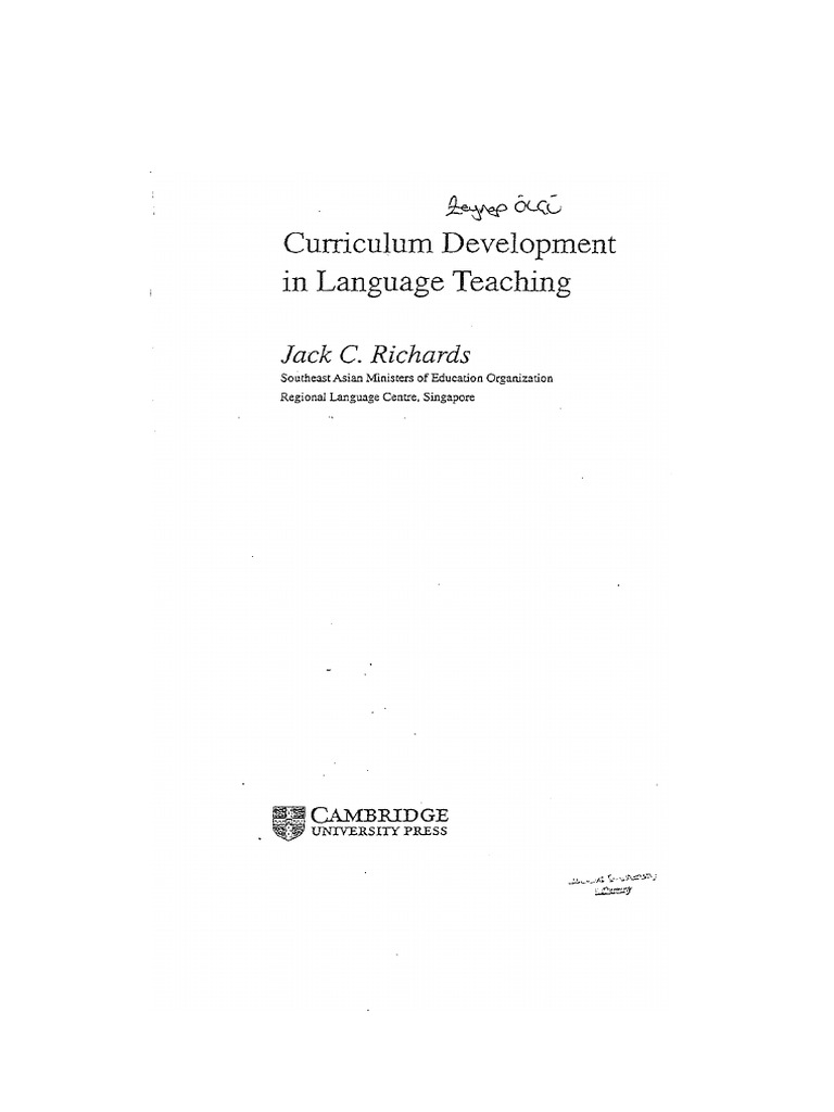Richards 2001 Curriculum Development in Language Teaching | PDF