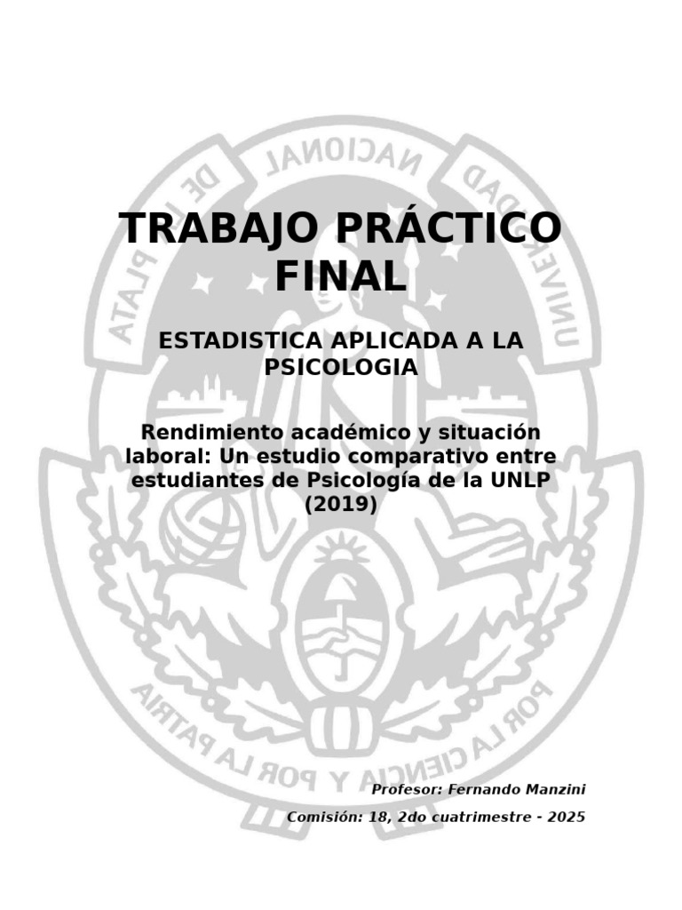 TP Final Estadistica. | PDF | Estadísticas | Valor P