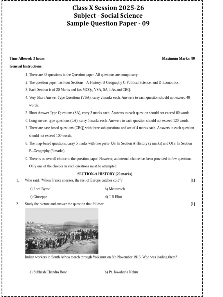 Class X Social Science Sample Paper | PDF | Debt | Erosion