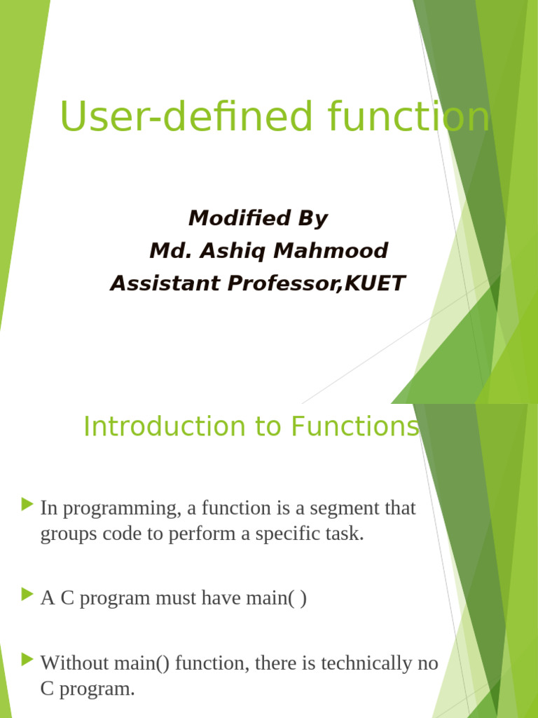 LEC_08, 09 & 10- User-defined function | PDF | Parameter (Computer ...