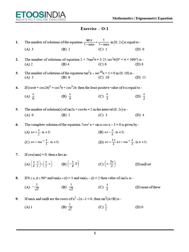 Trigonometry Equation Solutions Guide | PDF | Equations | Trigonometry