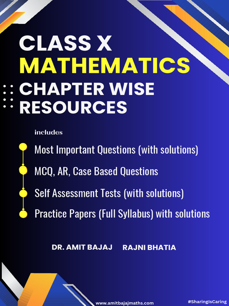 Class X Mathematics Resources Guide | PDF | Multiple Choice | Equations
