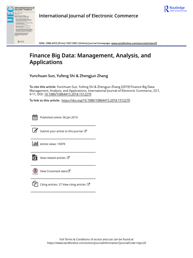 Finance Big Data Management Analysis and Applications | PDF ...