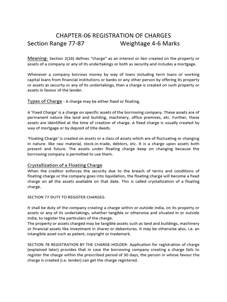 Charges | PDF | Security Interest | Loans