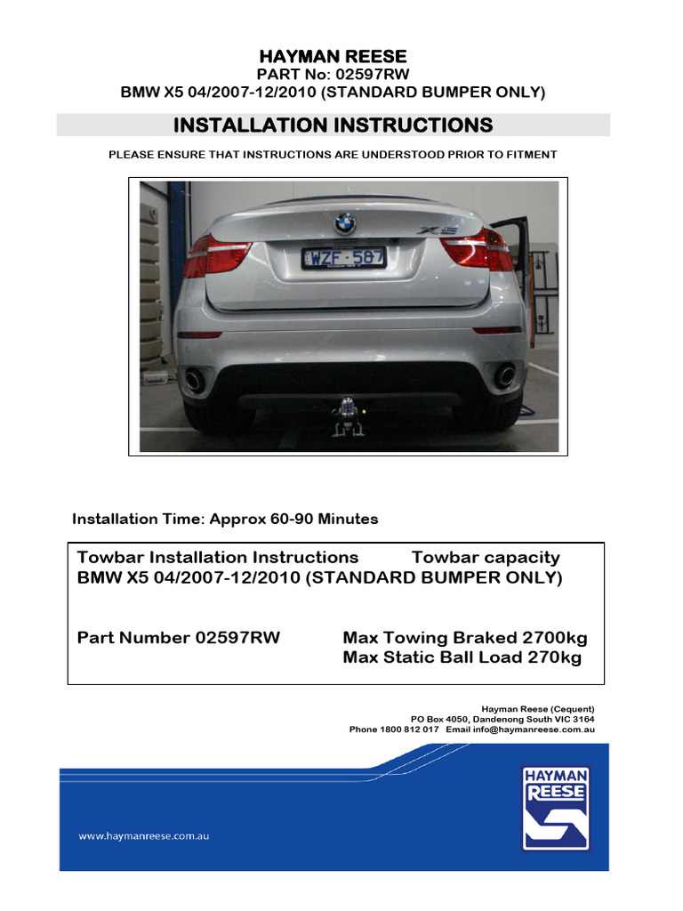 Hayman Reese BMW Instructions | PDF | Motor Vehicle | Vehicles