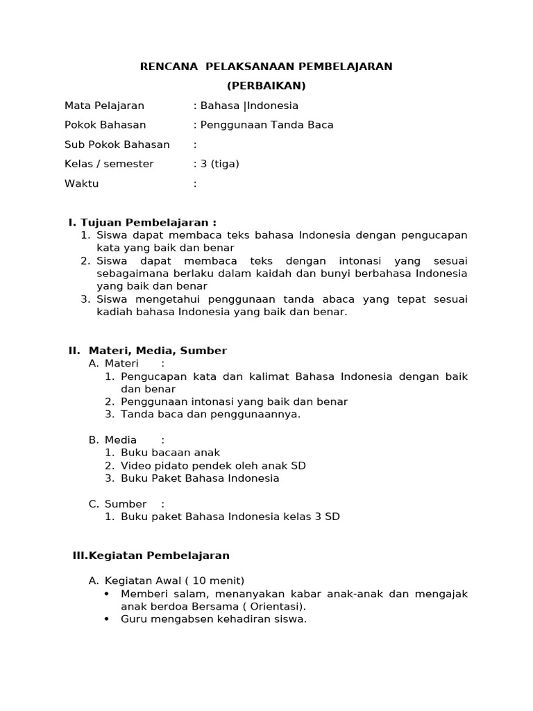 RPP Bahasa dan IPS Kelas 3 dan 5 | PDF